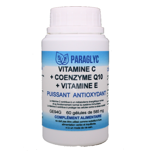 l'antioxydant : vitamine C + vitamine E + coenzyme Q10