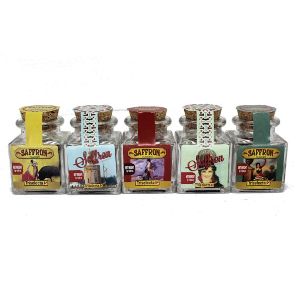 5 pots de 1 g de safran décorés
